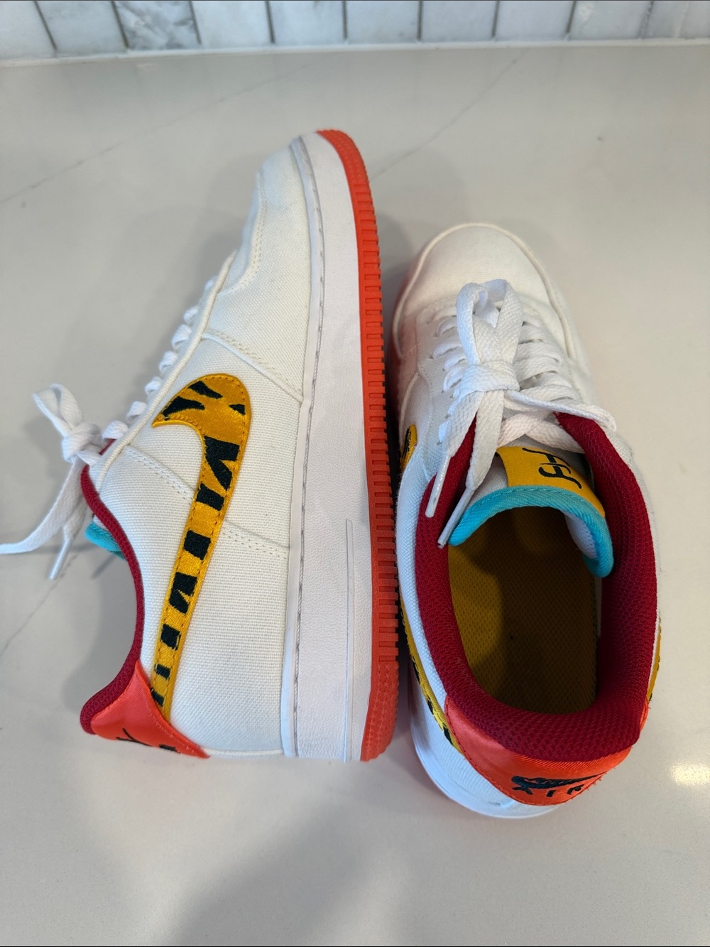 Nike Air Force 1 '07 LX 'Year Of The Tiger' Sail Gold  woman’s SIZE 8.5 - Picture 7 of 9